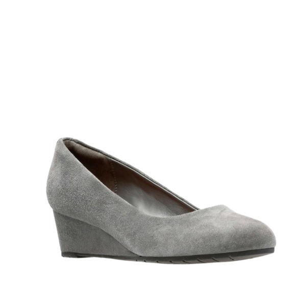 Clarks grey wedges Clearance